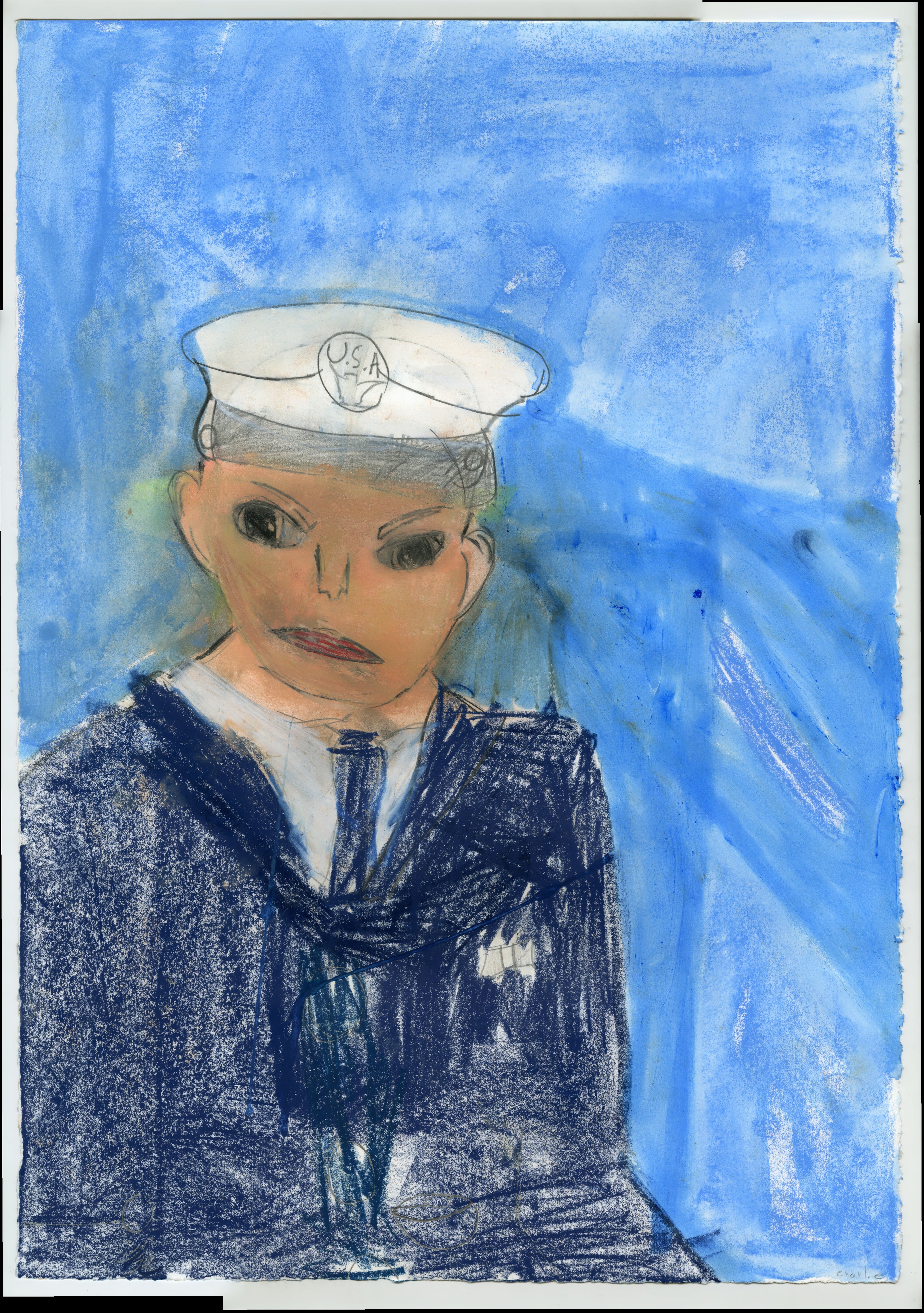 Childhood sailor drawing